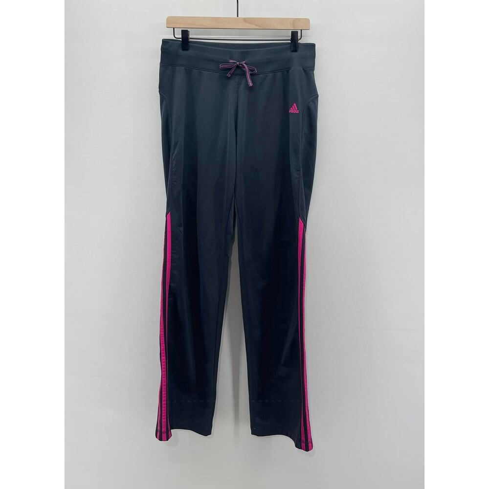 Adidas Dark Gray Fuchsia Drawstring Activewear Pants